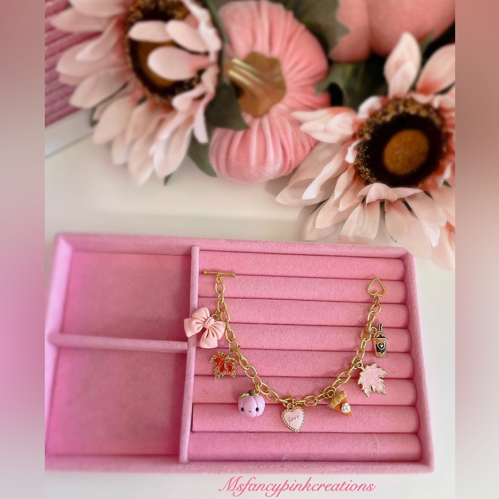 Pink Pumpkin Spice Handmade Purse Chain